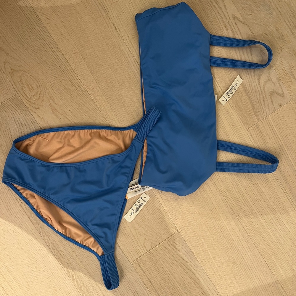 nwt madewell blue bikini set